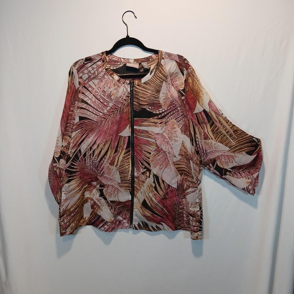 Chicos sz3 top Tropical Floral resort wear vacation beachy coastal golden girls